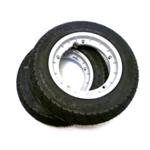 COPPIA DI CERCHI TUBELESS CON SCHWALBE WEATHERMAN MONTATA 3,50X10 - GRIGIO