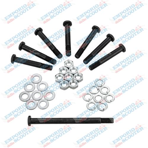 KIT DE TORNILLERÍA CÁRTER MOTOR 8 PZS. VESPA LARGE FRAME (TORNILLOS M7 CÁRTER MOTOR + ARANDELAS PLANAS + ARANDELAS GROWER + TUERCAS)