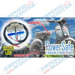 PowerSafe CONTROL UNIT - REGULATES VOLTAGE ON VESPA 50 (SUITABLE FOR PROTECTING BULBS AND LED KITS)