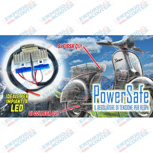 PowerSafe CONTROL UNIT - REGULATES VOLTAGE ON VESPA 50 (SUITABLE FOR PROTECTING BULBS AND LED KITS)