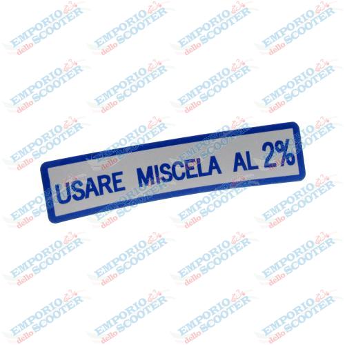 STICKER "USARE MISCELA 2%" - BLUE