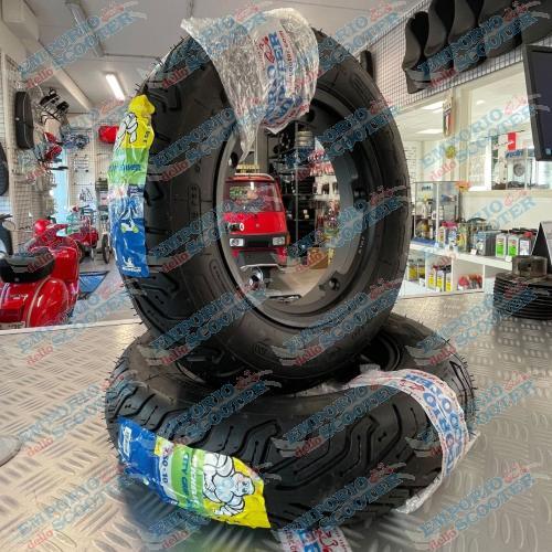 COPPIA CERCHIO TUBELESS INTERO - CON MICHELIN CITY GRIP 3.50-10 RUOTA DA 10 - NERO