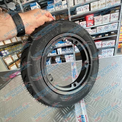 COPPIA CERCHIO TUBELESS INTERO - CON METZELLER ROADTECH 3.00-10 RUOTA DA 10 - NERO