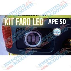 FULL LED FRONT HEADLIGHT KIT APE 50 (2 PIECES) - MODEL WITH TWO HEADLIGHTS - BLACK
