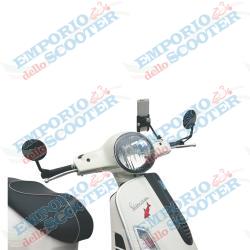 PAIRE DE RÉTROVISEURS NOIRS SUR GUIDON POUR VESPA GT - GTS - GTV - SPRINT - PRIMAVERA