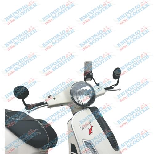PAIRE DE RÉTROVISEURS NOIRS SUR GUIDON POUR VESPA GT - GTS - GTV - SPRINT - PRIMAVERA