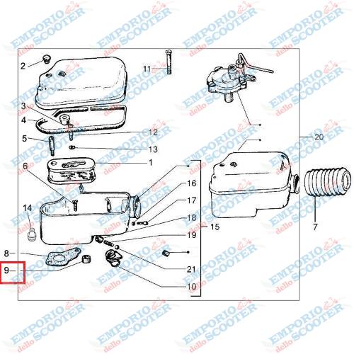 BOCCOLA SU SCATOLA CARBURATORE PX CON MISCELATORE