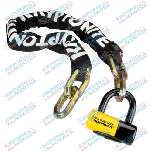 Cadena NEW YORK FAHGETTABOUDIT 1410 y candado NEW YORK - negro amarillo