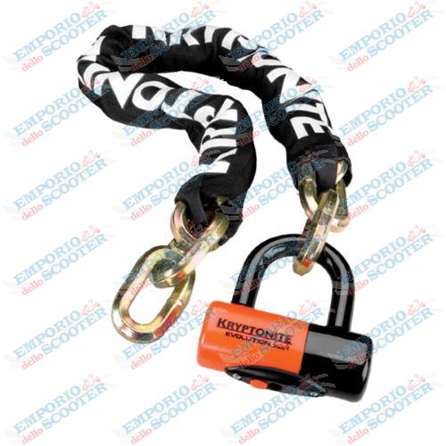 Cadena NEW YORK y candado EVOLUTION SERIES 4 - 100 cm, negro naranja