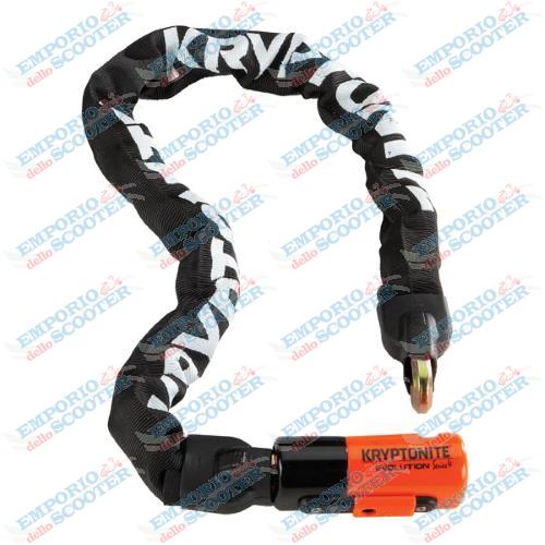 Antivol Ã  chaÃ®ne intÃ©grÃ© EVOLUTION SERIES 4 - 90 cm, noir orange