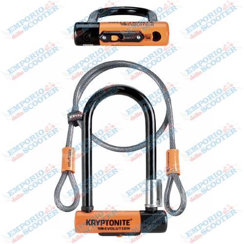 Antivol U MINI-7 AVEC CABLE - orange noir