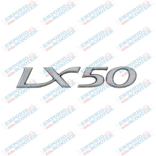 TARGHETTA "LX 50" ADESIVA RESINATA CROMATA
