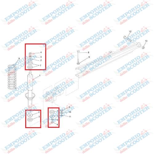 KIT TAMPONI AMMORTIZZATORE POSTERIORE APE 50