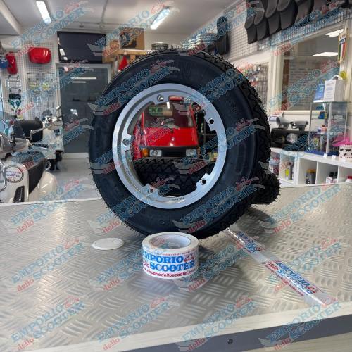 COPPIA CERCHIO TUBELESS INTERO - CON MICHELIN S83 3.50-10 RUOTA DA 10 - GRIGIO