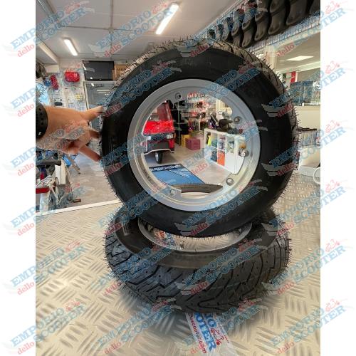 COPPIA CERCHIO TUBELESS INTERO - CON PIRELLI ANGEL 3.00-10 RUOTA DA 10 - GRIGIO