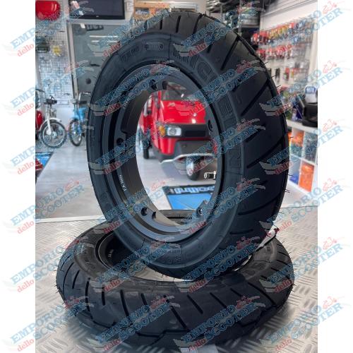 PAIR OF FULL TUBELESS RIMS – WITH MICHELIN S1 3.00-10 – 10" WHEEL – BLACK