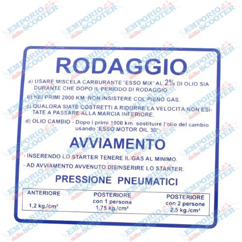 RMS ClÃ¡sico Azul Rodaggio Piaggio Vespa Rally 180-200cc 610170M001