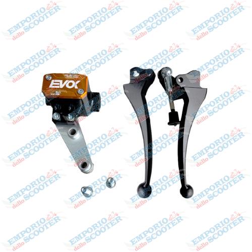 POMPA FRENO IDRAULICA EVOK IRON BRAKE P11 PER VESPA PX - NERO E ARANCIONE