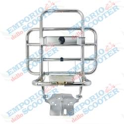 REAR LUGGAGE RACK WITH SPARE WHEEL HOLDER - CHROME - VESPA 50, PRIMAVERA, ET3