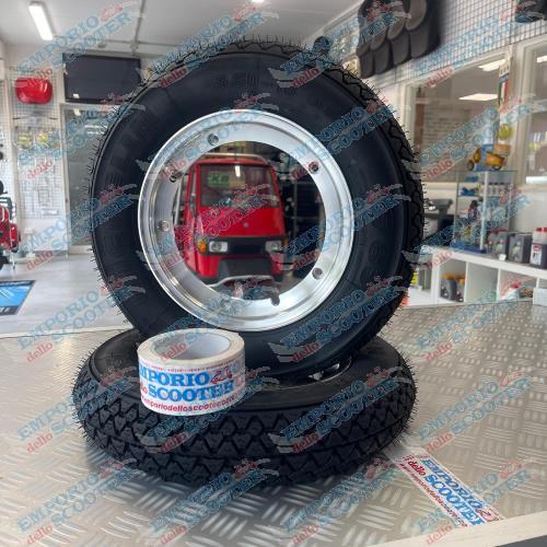 RUOTE MONTATE (CERCHIO TUBELESS SIP + S83 MICHELIN 3.50-10) -  LUCIDO