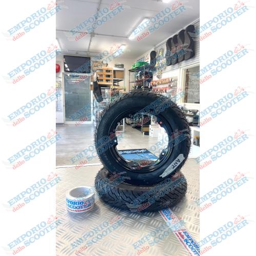 COPPIA CERCHIO TUBELESS INTERO - CON METZELER ROADTECH 3.00-10 RUOTA DA 10 - NERO LUCIDO