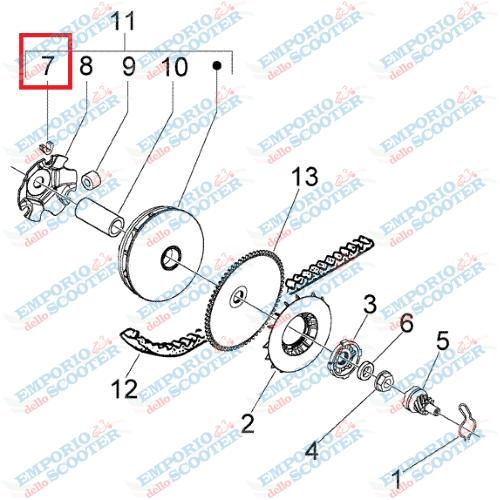 TASSELLO TRAINO VARIATORE ORIGINALE PIAGGIO - VESPA 50 125