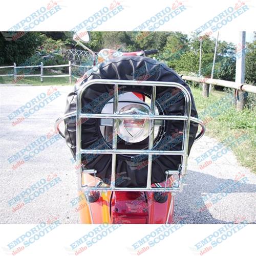 PORTAPACCHI POSTERIORE CROMATO CON PORTARUOTA DI SCORTA