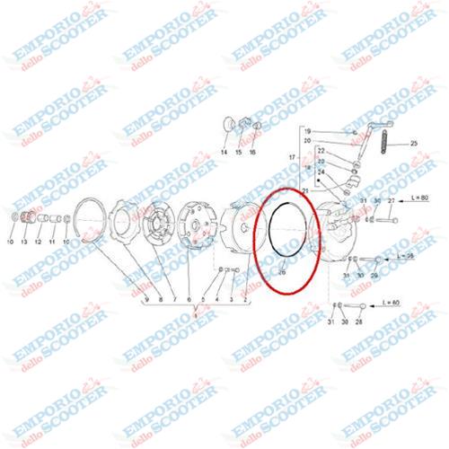 O-RING COUVERCLE EMBRAYAGE APE 703
