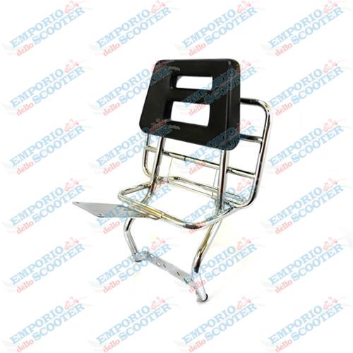 CHROME LUGGAGE CARRIER WITH BACKREST - VERY SOLID - VESPA PX (1978-2010)