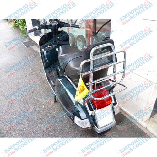 CHROME LUGGAGE CARRIER WITH BACKREST - VERY SOLID - VESPA PX (1978-2010)