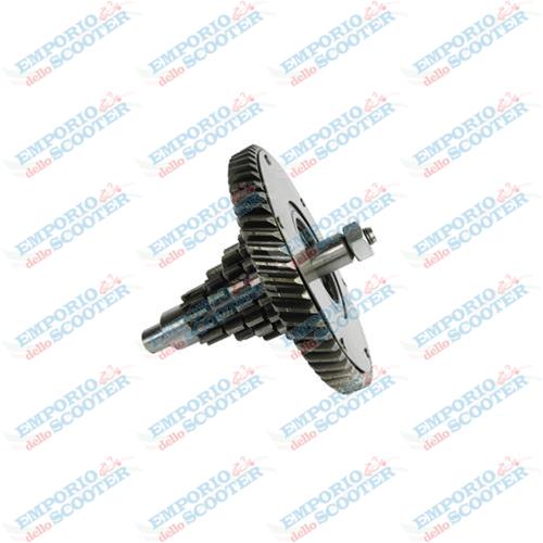 COMPLETE QUADRUPLE GEAR ASSEMBLY VESPA PX 200 – 12-13-17-21 – WITH 65-TOOTH PRIMARY – 42MM BEARING
