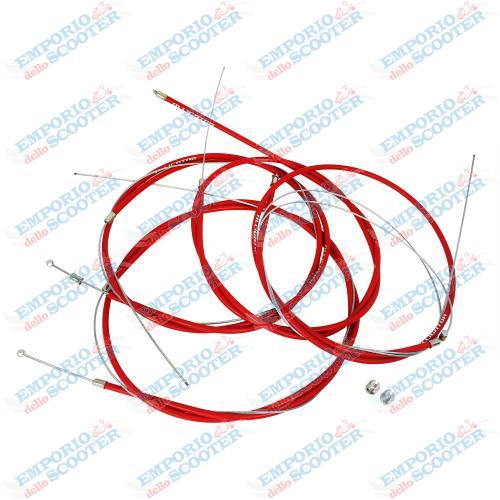 Brake & Throttle Cable Kit For Piaggio 50 Ciao – Gray Sheath Assembly (Generico SETCIAO)