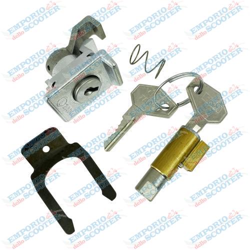 KIT CERRADURA DIRECCION Y GUANTERA PARA VESPA PX (NARIZ DE 6MM) - MARCA ZADI