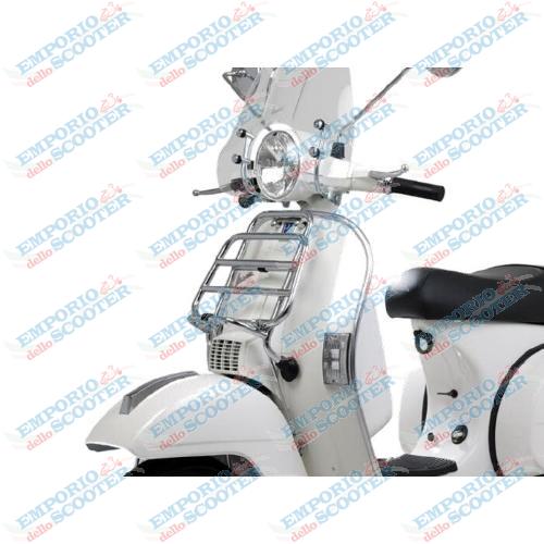 CHROME FRONT LUGGAGE CARRIER FOR VESPA PX FROM 2011 - MOUNTS WITHOUT TIE RODS