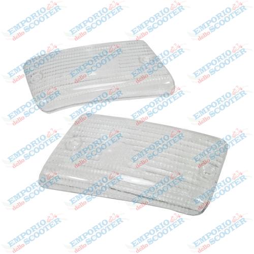 PAIR OF REAR INDICATOR LENSES - VESPA PK - XL - HP - RUSH - N - FL - WHITE