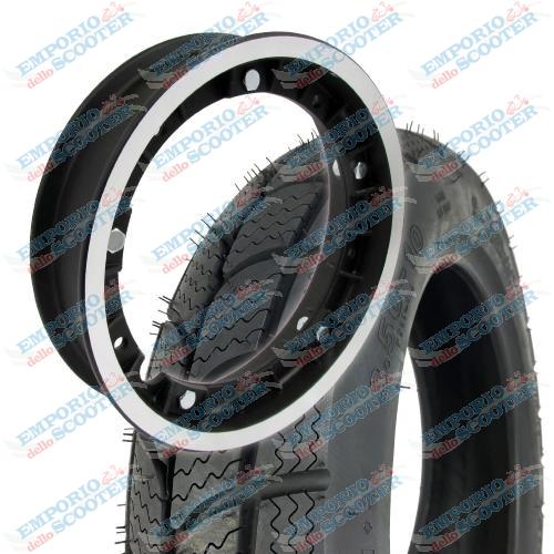 KIT RUOTA (CERCHIO TUBELESS SCOMPONIBILE + KENDA K701 3.50-10) - NERO