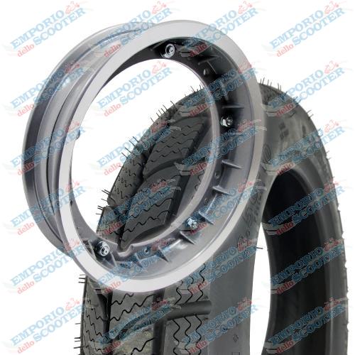 KIT RUOTA (CERCHIO TUBELESS SCOMPONIBILE + KENDA K701 3.50-10) - GRIGIO