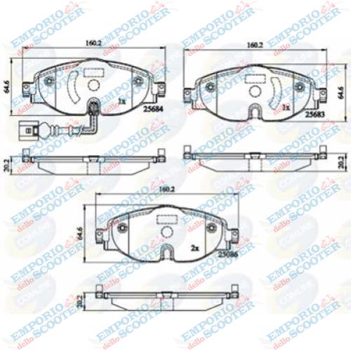 COMLINE Pastiglia Freno Golf VII VIII Passat B8 T-Roc A3 (8YA) 20- Q2 Q3 Leon 18- Ant. RMR