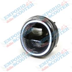 FRONT LED HEADLIGHT "ELIO BLACK" FOR VESPA GTS - 610LM - (2003-2018)